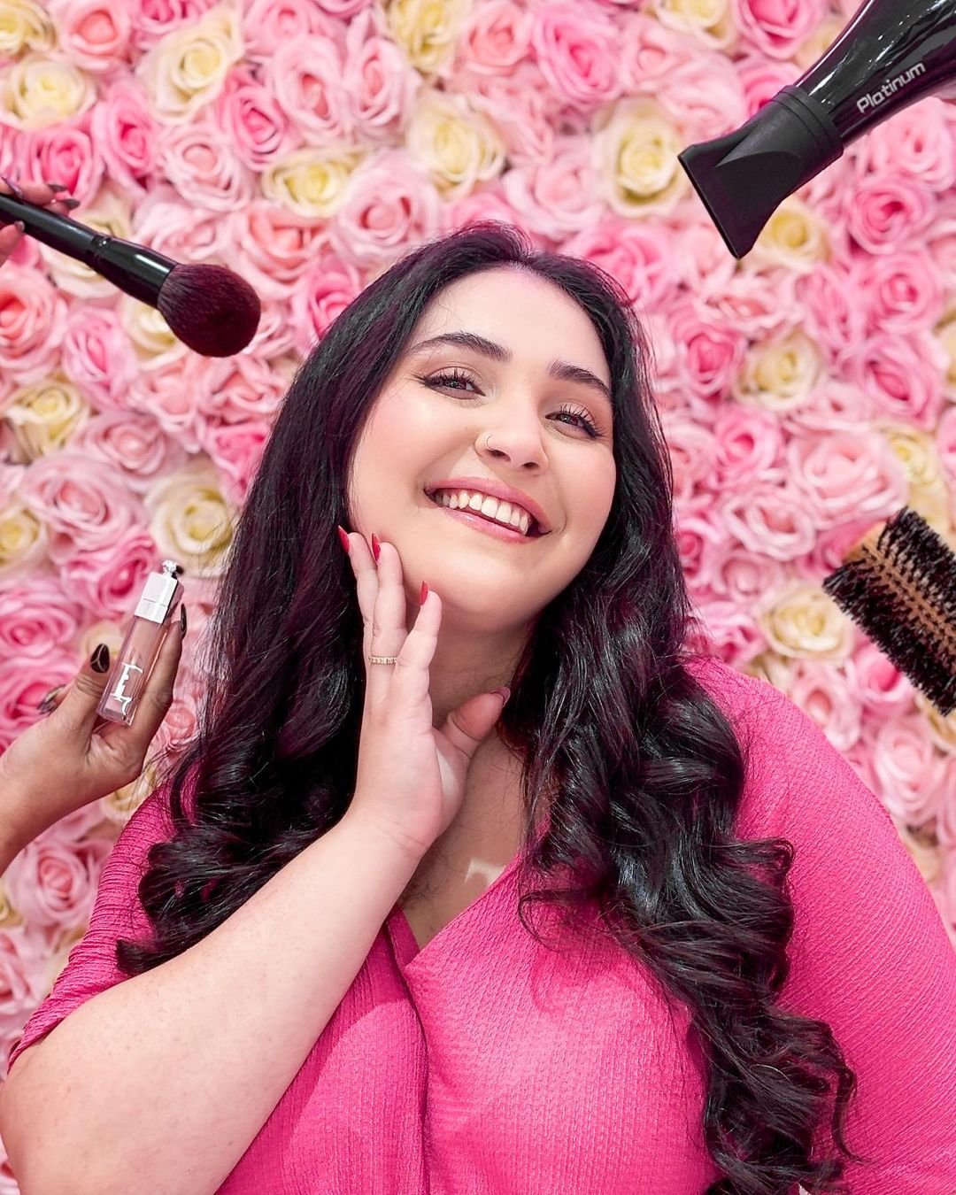 Pink Plastic Women Salon